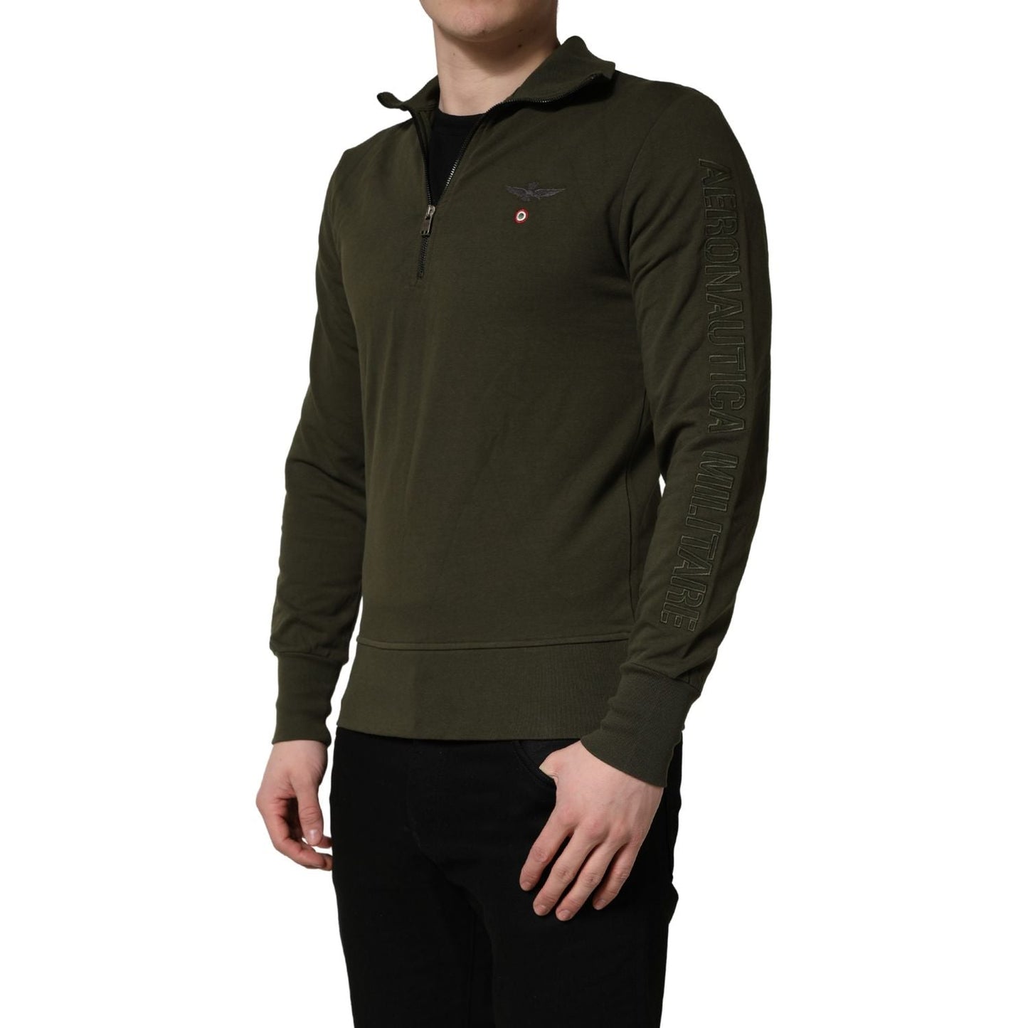 Aeronautica Militare MilitaryGreen HalfZip Sweatshirt Sweater