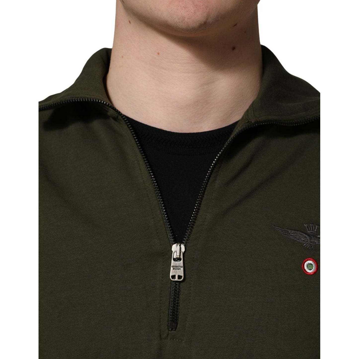 Aeronautica Militare MilitaryGreen HalfZip Sweatshirt Sweater
