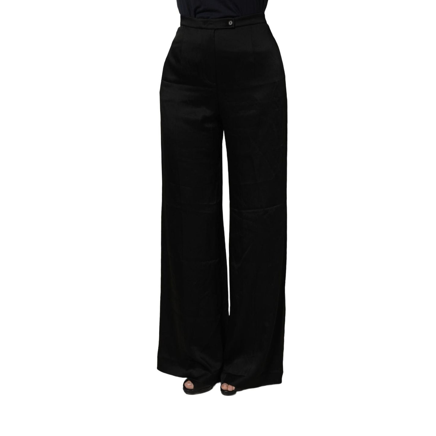 Alberta Ferretti Black HighWaist WideLeg Women Trouser Pants
