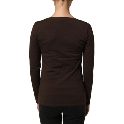 Alpha Massimo Rebecchi Brown Long Sleeves Round Neck Top