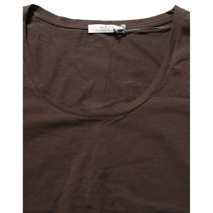 Alpha Massimo Rebecchi Brown Long Sleeves Round Neck Top