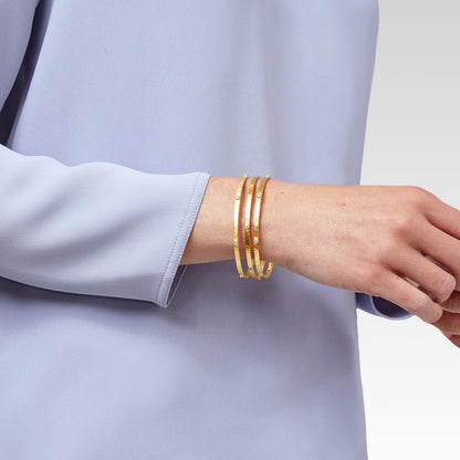 Crescent Stone Bangle - Pearl - M