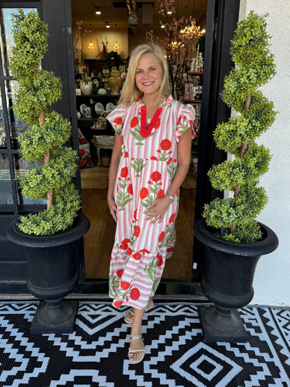 Talia Dress - Red Mix