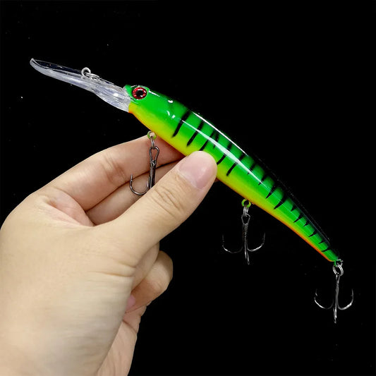 Deep Diving Minnow Wobbler Lure – 16.5cm, 21g, 2.5-4.5m Depth, Bass Pike Perch, 3 Colors