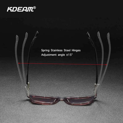 KDEAM All Matching Square Polarized Sunglasses For Men Women TR90 Material Frame Spring Hinges KD398