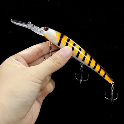 Deep Diving Minnow Wobbler Lure – 16.5cm, 21g, 2.5-4.5m Depth, Bass Pike Perch, 3 Colors