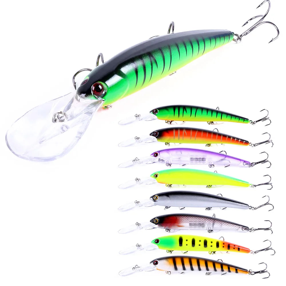 Deep Diving Minnow Wobbler Lure – 16.5cm, 21g, 2.5-4.5m Depth, Bass Pike Perch, 3 Colors