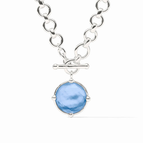 Honeybee Demi Necklace - Iridescent Chalcedony Blue