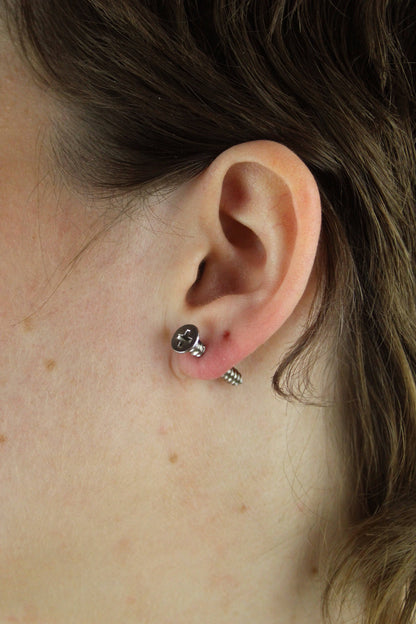 Silver Screw Earrings