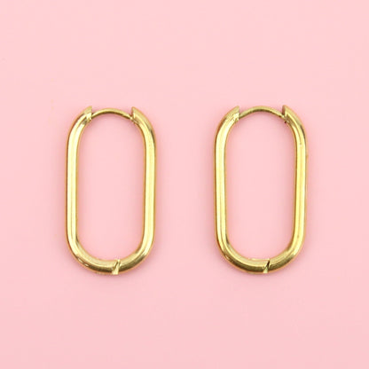 Small Oval Hoop Earring (Gold Plated)