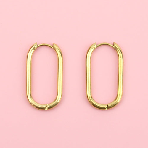 Small Oval Hoop Earring (Gold Plated)