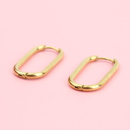 Small Oval Hoop Earring (Gold Plated)