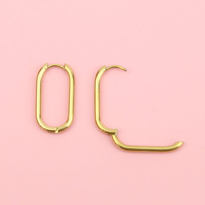 Small Oval Hoop Earring (Gold Plated)