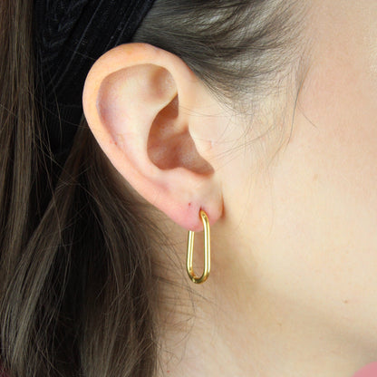 Small Oval Hoop Earring (Gold Plated)