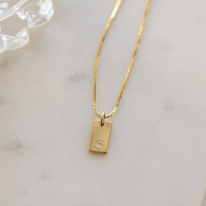 Custom Dainty Initial Tag Necklace