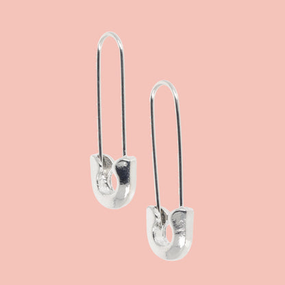 Small Safety Pin Earrings (Silver Plated)