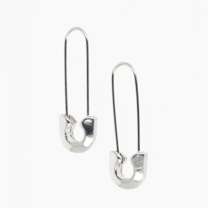 Small Safety Pin Earrings (Silver Plated)