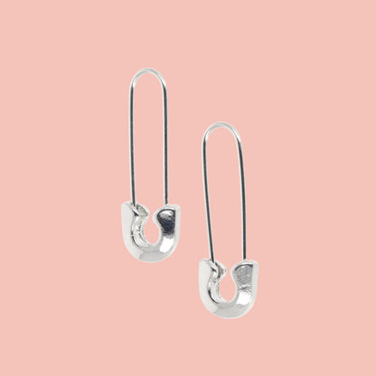 Small Safety Pin Earrings (Silver Plated)