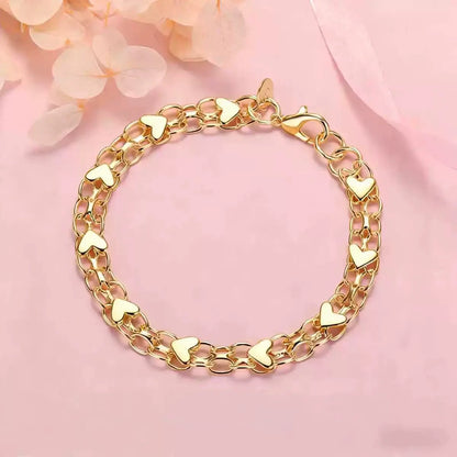 üì¢üì¢40% OFF !! ‚è∞Double Chain Heart Charm Bracelet