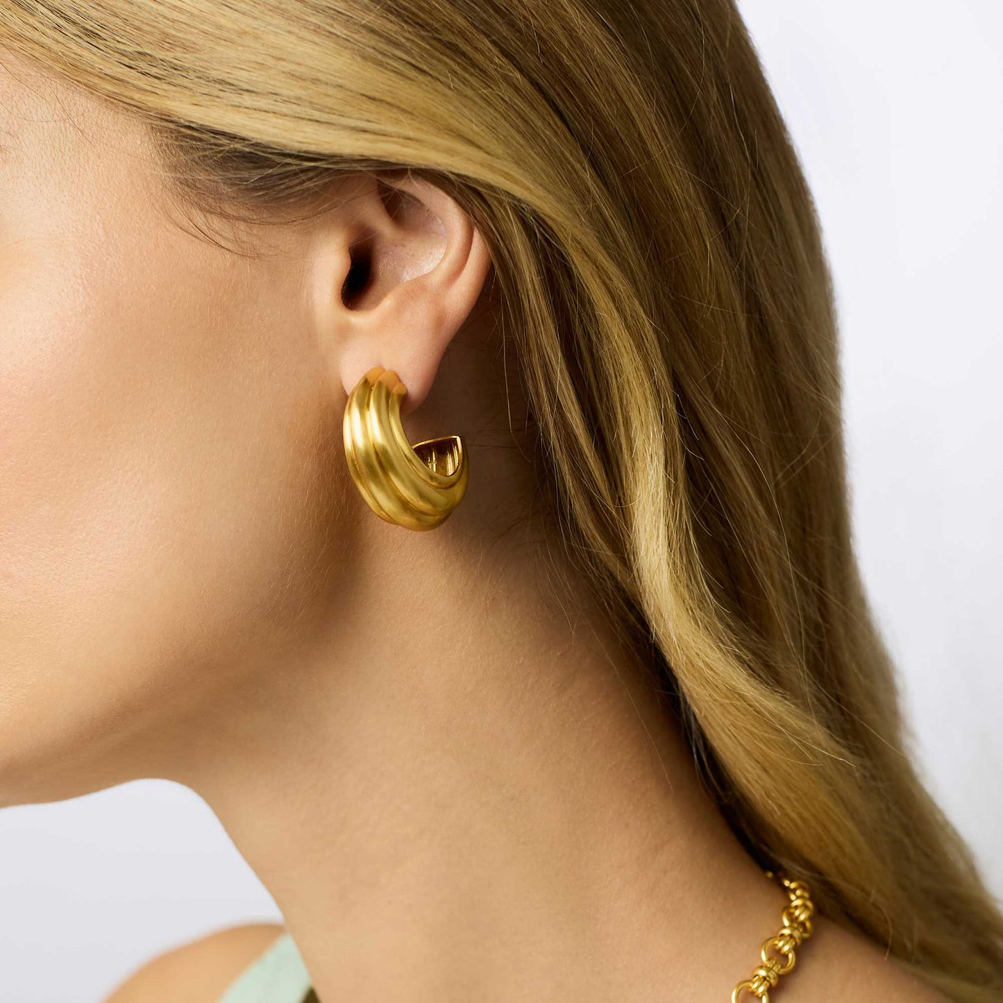 Portofino Statement Hoop - Gold