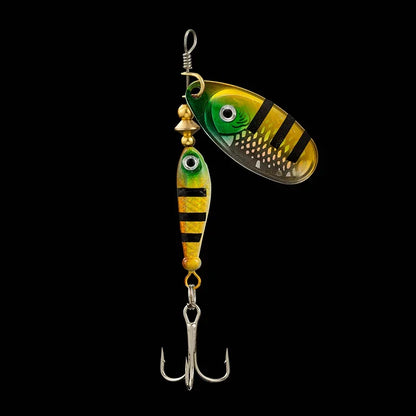 9g Rotating Spoon Fishing Lure – Metal Spinner with Triple Hook for Bass & Carp