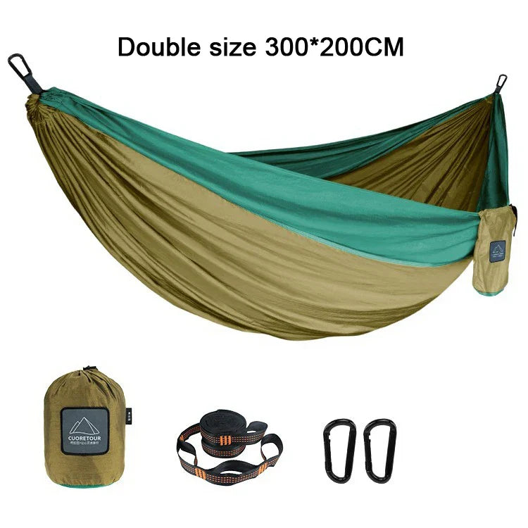 Portable Camping Hammock – Lightweight Nylon Parachute Hammock for Outdoor & Garden