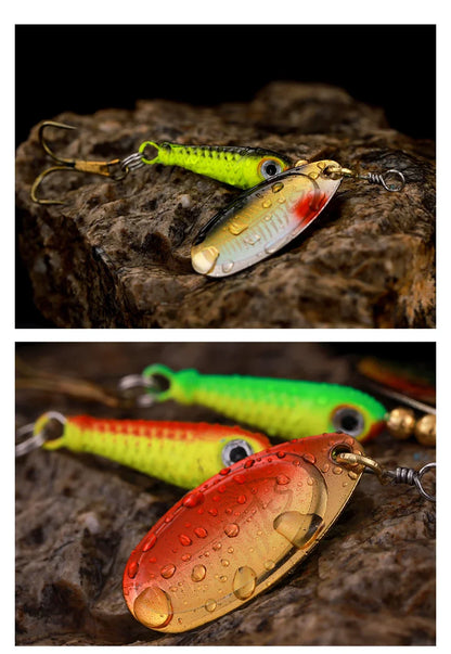 9g Rotating Spoon Fishing Lure – Metal Spinner with Triple Hook for Bass & Carp