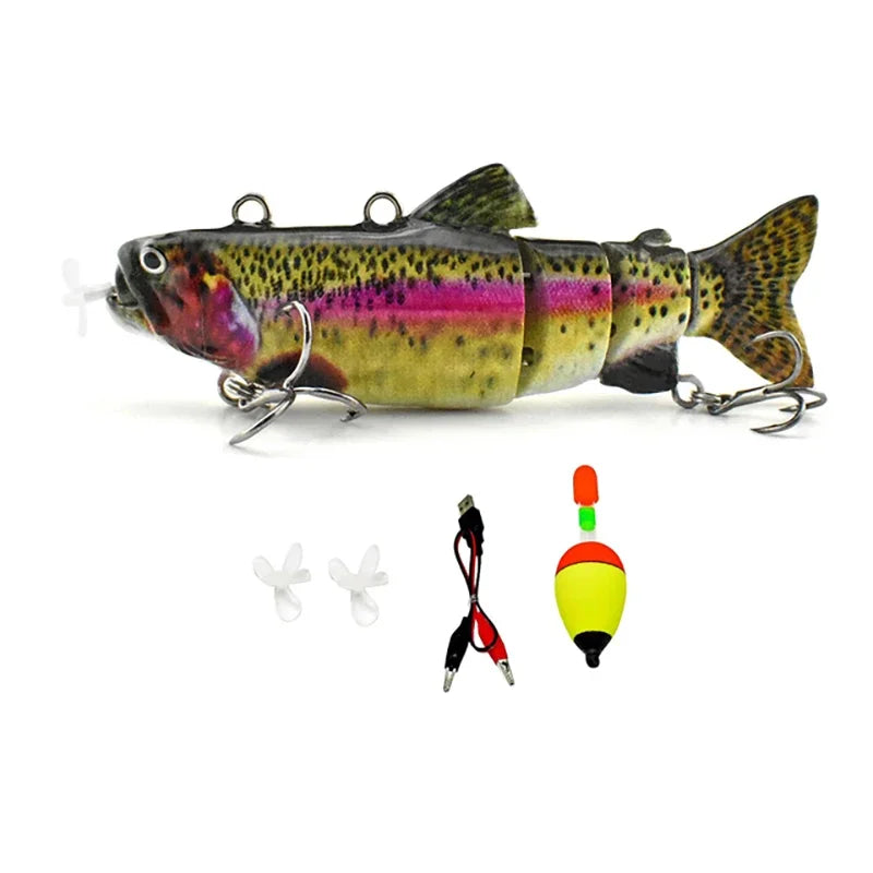 USB Rechargeable Electric Robotic Fishing Lure – 4-Segment Auto Swimbait, 90mm & 130mm