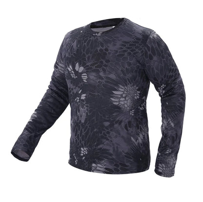 Men's Long Sleeve Camo Hunting Shirt – Anti-Sweat Breathable Sun-Protective Top