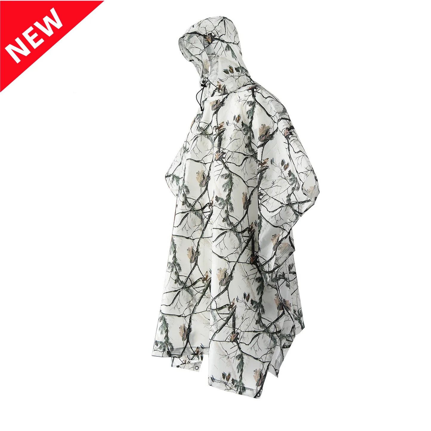 Camouflage Waterproof Poncho – Multifunctional Rain Cover for Camping & Hunting