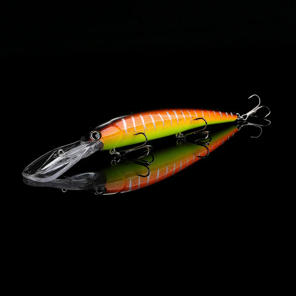 Floating Minnow Lure – 120mm, 20g, Trolling Wobbler Crankbait, Bass & Pike, 6 Colors