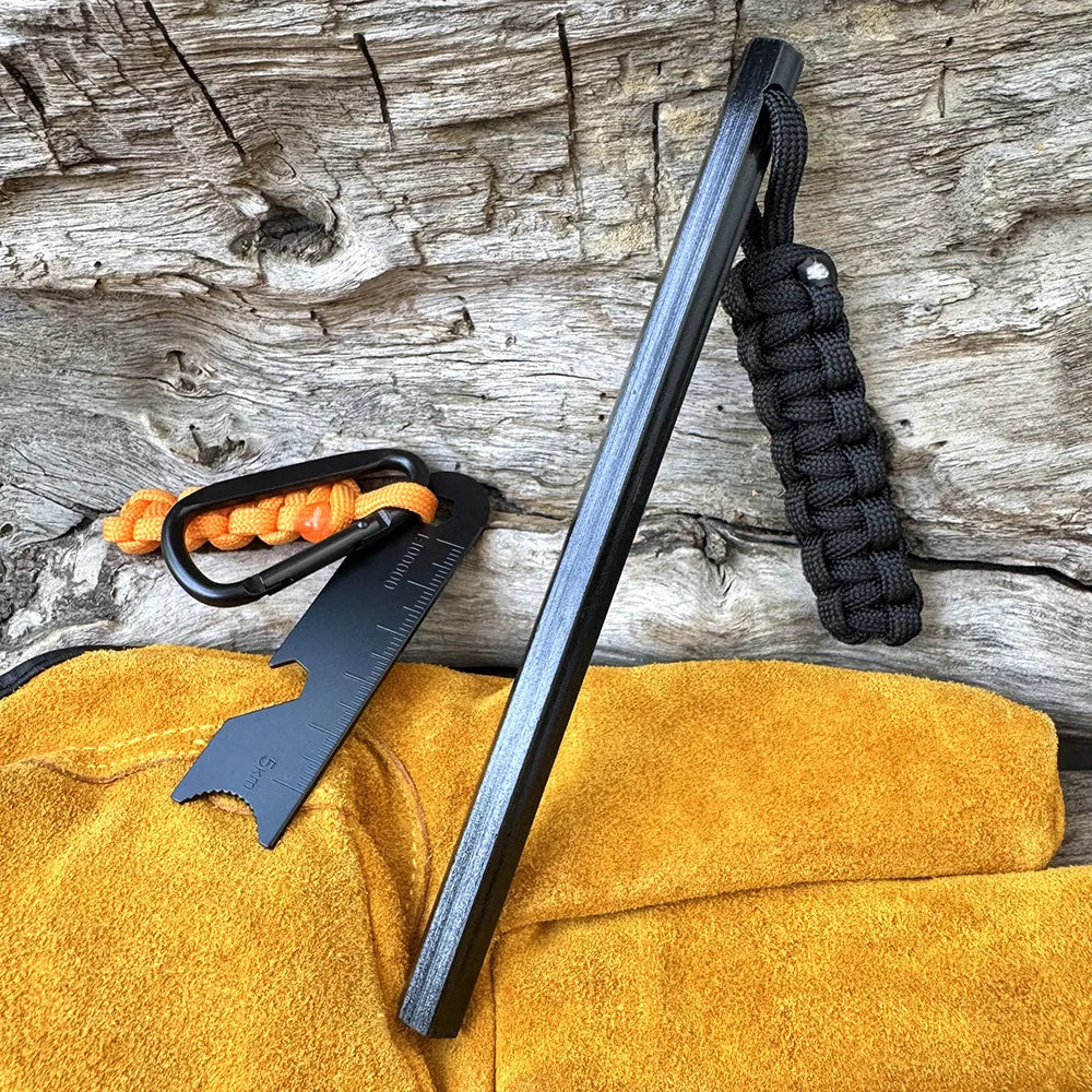 Magnesium Flint Rod Fire Starter Kit with Compass & Whistle – Camping Hiking Survival Tool