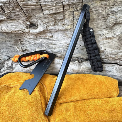 Magnesium Flint Rod Fire Starter Kit with Compass & Whistle – Camping Hiking Survival Tool