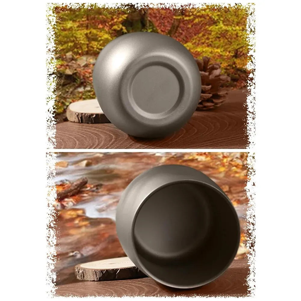 Double-Wall Insulated Titanium Camping Cup – 120ml & 240ml, Hot & Cold