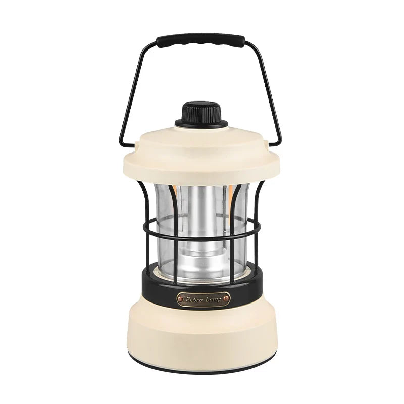 Retro Camping Lantern – USB Rechargeable Portable Tent Light for Camping & Outdoor Use