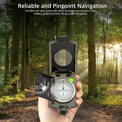 IP65 Waterproof Metal Compass with Clinometer – Precision Navigation for Camping, Hunting & Hiking