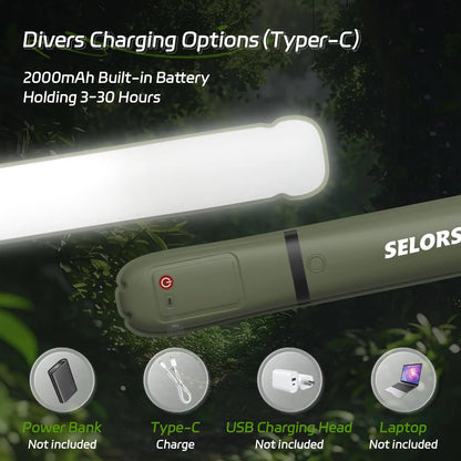 Rechargeable Inflatable Camping Spotlight – IP66 Waterproof, USB-C, Magnetic Base, 4 Variants