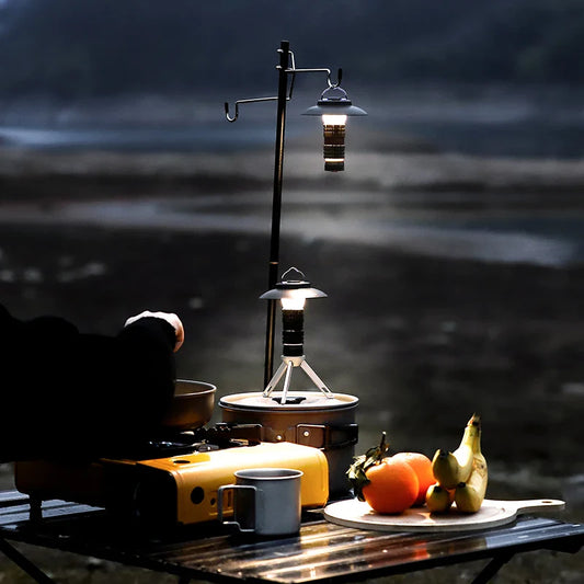 Portable Camping Flashlight – Type-C Rechargeable, Tripod & Lampshade Kit, 3 Colors