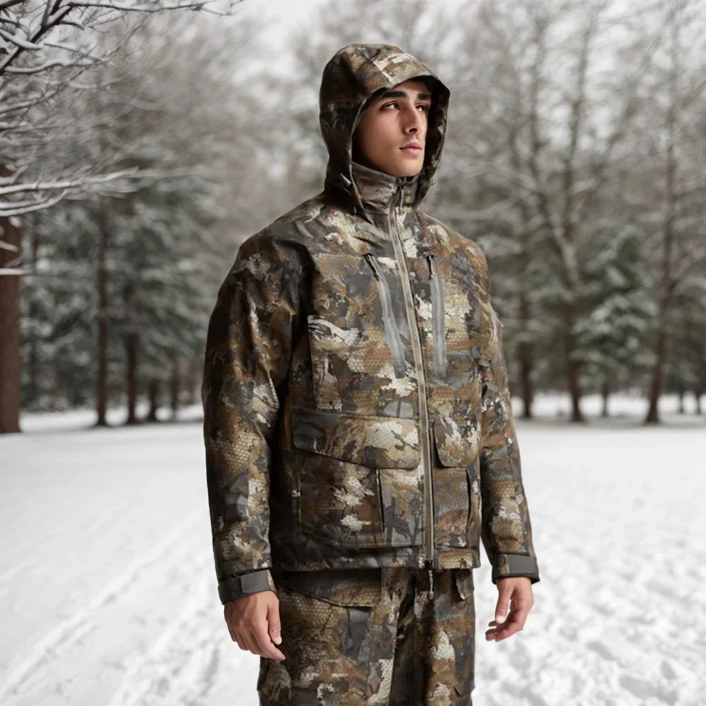 Men's Winter Camo Hunting Jacket – Waterproof Insulated Hudson Jacket for Fishing & Hunting