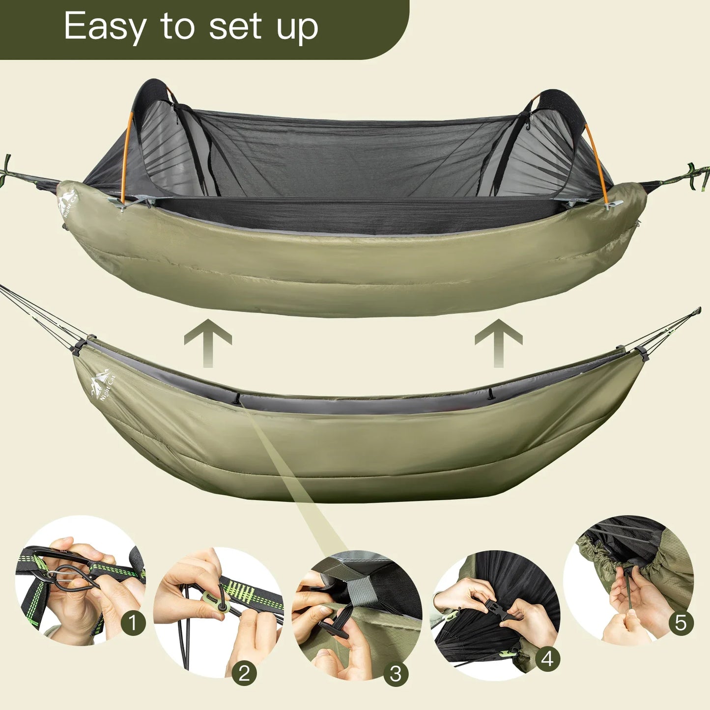 4-Season Hammock Under Quilt – Insulated Sleeping Blanket, Rated 5–20°C