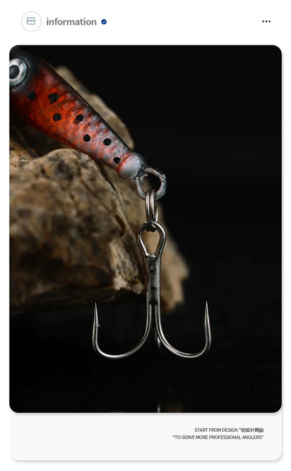 9g Rotating Spoon Fishing Lure – Metal Spinner with Triple Hook for Bass & Carp