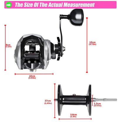 SAMOLLA Large New Baitcasting Fishing Reel Saltwater Waterproof Sea Fishing 6.3:1 15KG Drag Catfishing Trolling Metal Base