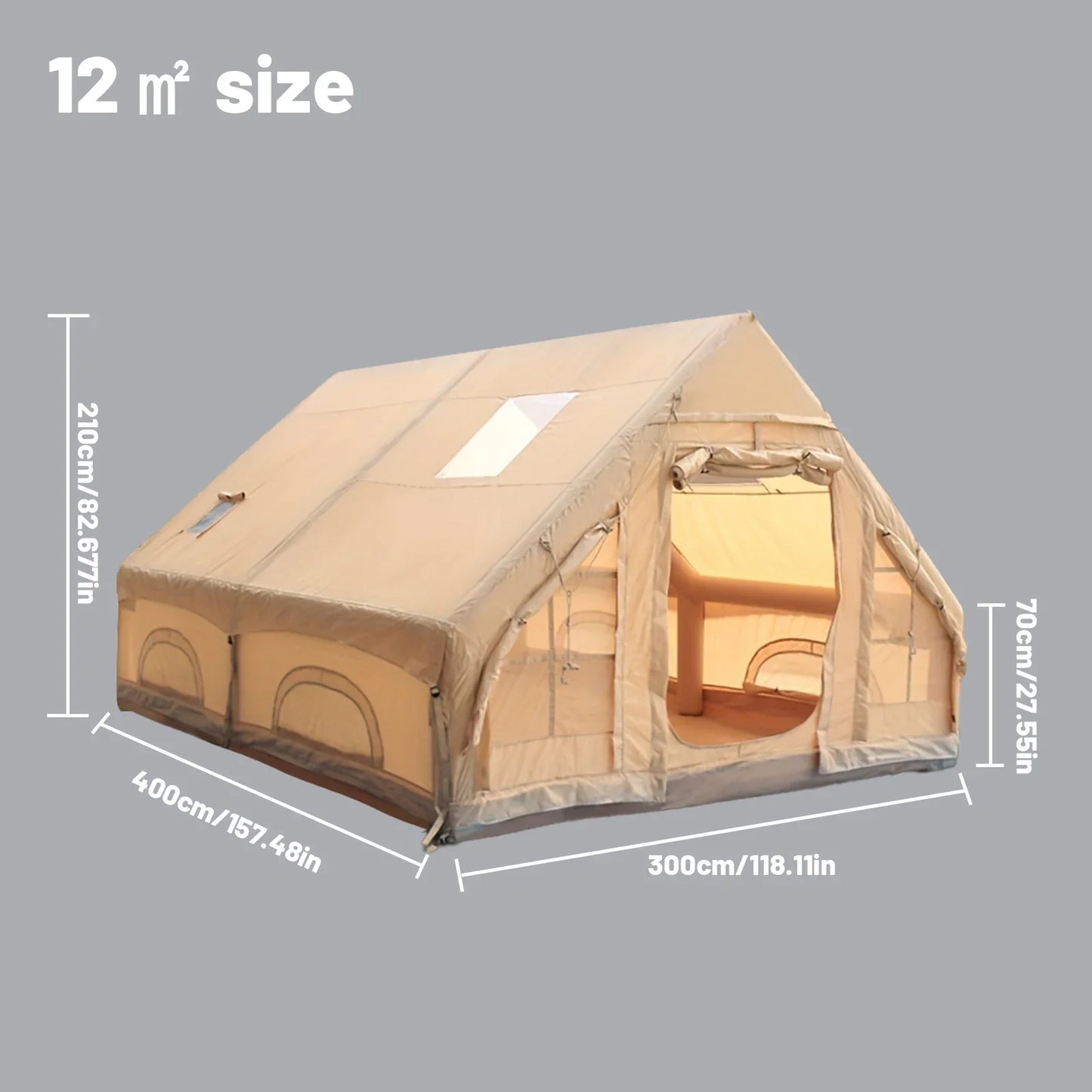 PAKICETUS Inflatable Camping Tent – 4-8 Person Portable 4-Season Waterproof Tent with Windows