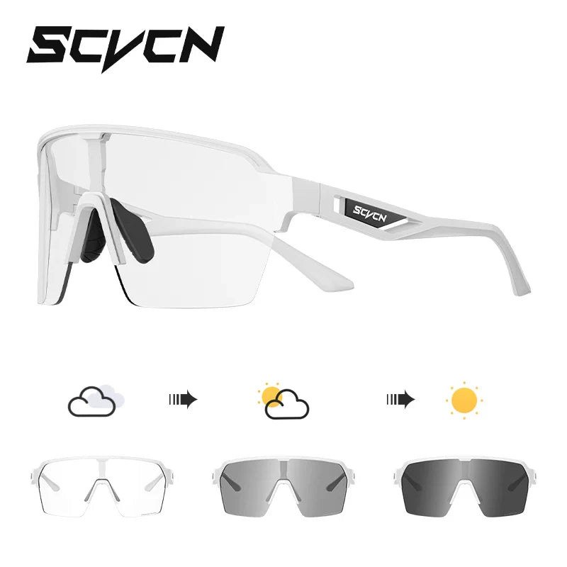 SCVCN Photochromic Cycling Sunglasses Glasses Bike Mountain Bicycle Hiking Golf UV400 Sports Glasses for Men Women Baseball 2026