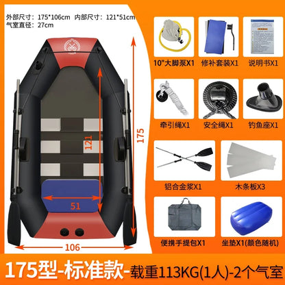 Inflatable Fishing Kayak – PVC Canoe Boat for 1–6 Persons (1.75–3.6m)