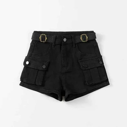 Women's High Waist Mini Skirt Y2K Denim Workwear Shorts Elastic Slimming Summer Hot Pants Trendy plus Size Skirts for Ladies