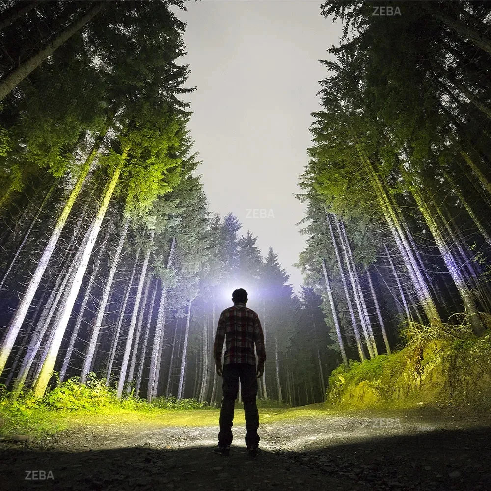 Super Bright Headlamp with Dual Laser & Motion Sensor – USB Rechargeable 18650 Torch for Fishing, Running & Fog
