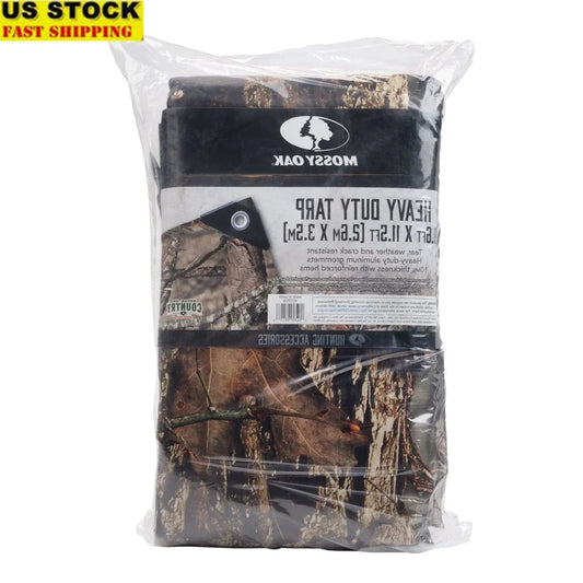 Waterproof Hunting Camo Tarp – 8.6ft x 11.5ft, PE Tarpaulin, Reinforced Corners & Grommets