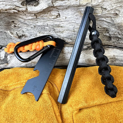 Magnesium Flint Rod Fire Starter Kit with Compass & Whistle – Camping Hiking Survival Tool