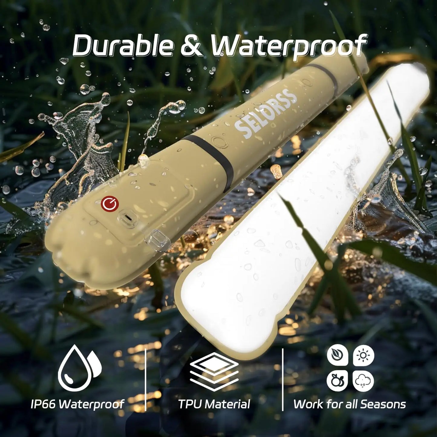 Rechargeable Inflatable Camping Spotlight – IP66 Waterproof, USB-C, Magnetic Base, 4 Variants